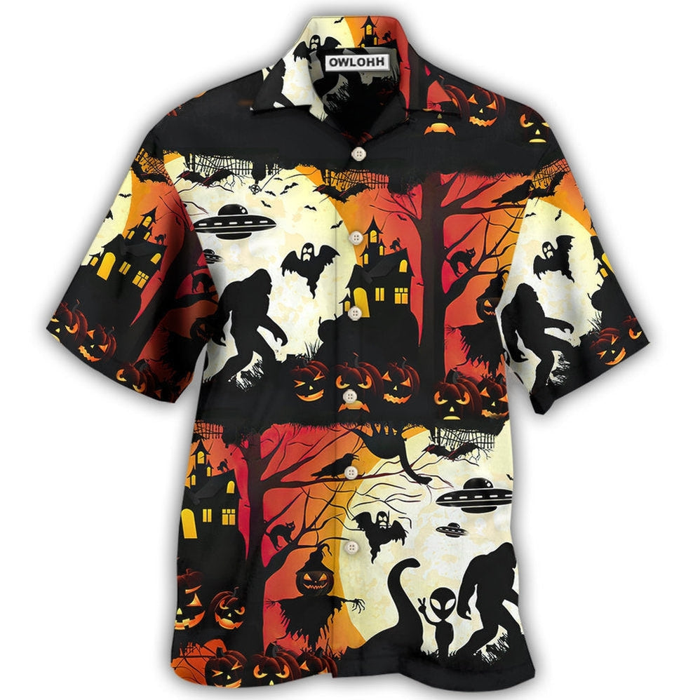 Hawaiian Shirt / Adults / S Halloween Ew People Bigfoot UFO - Hawaiian Shirt - Owls Matrix LTD
