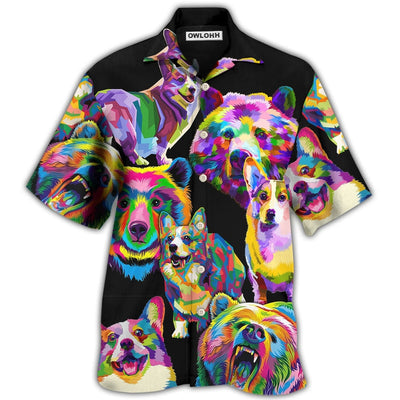 Hawaiian Shirt / Adults / S Corgi Dog I Like Dogs And Bears - Hawaiian Shirt - Owls Matrix LTD