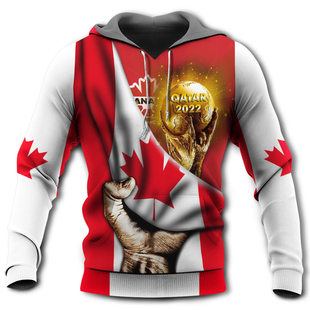 Unisex Hoodie / S World Cup Qatar 2022 Canada Will Be The Champion Flag Vintage - Hoodie - Owls Matrix LTD