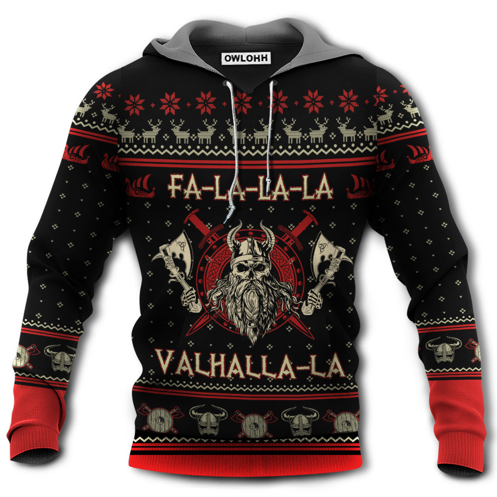 Unisex Hoodie / S Viking Valhalla Black And Red With Hot Colors Style - Hoodie - Owls Matrix LTD