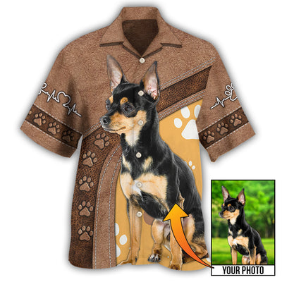 Chihuahua / Adults / S Dog Paw Brown Style Classic Custom Photo Personalized - Hawaiian Shirt - Owls Matrix LTD