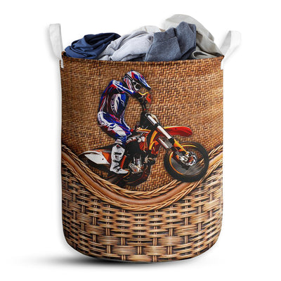 S: 17.72”x13.78” (45x35 cm) Motorcycle Basic Style – Laundry Basket - Owls Matrix LTD