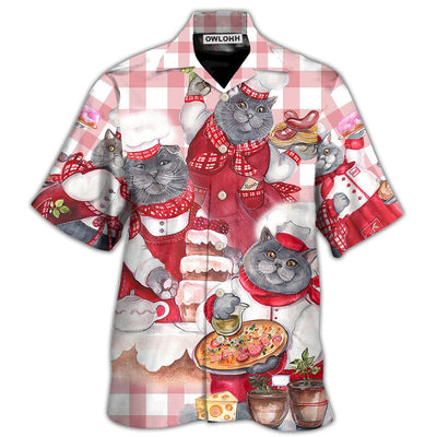 Hawaiian Shirt / Adults / S Chef Cute Black Cat Cooking - Hawaiian Shirt - Owls Matrix LTD
