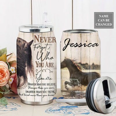 S Horse Never Forget Who You Are Personalized - Soda Can Tumbler - Owls Matrix LTD