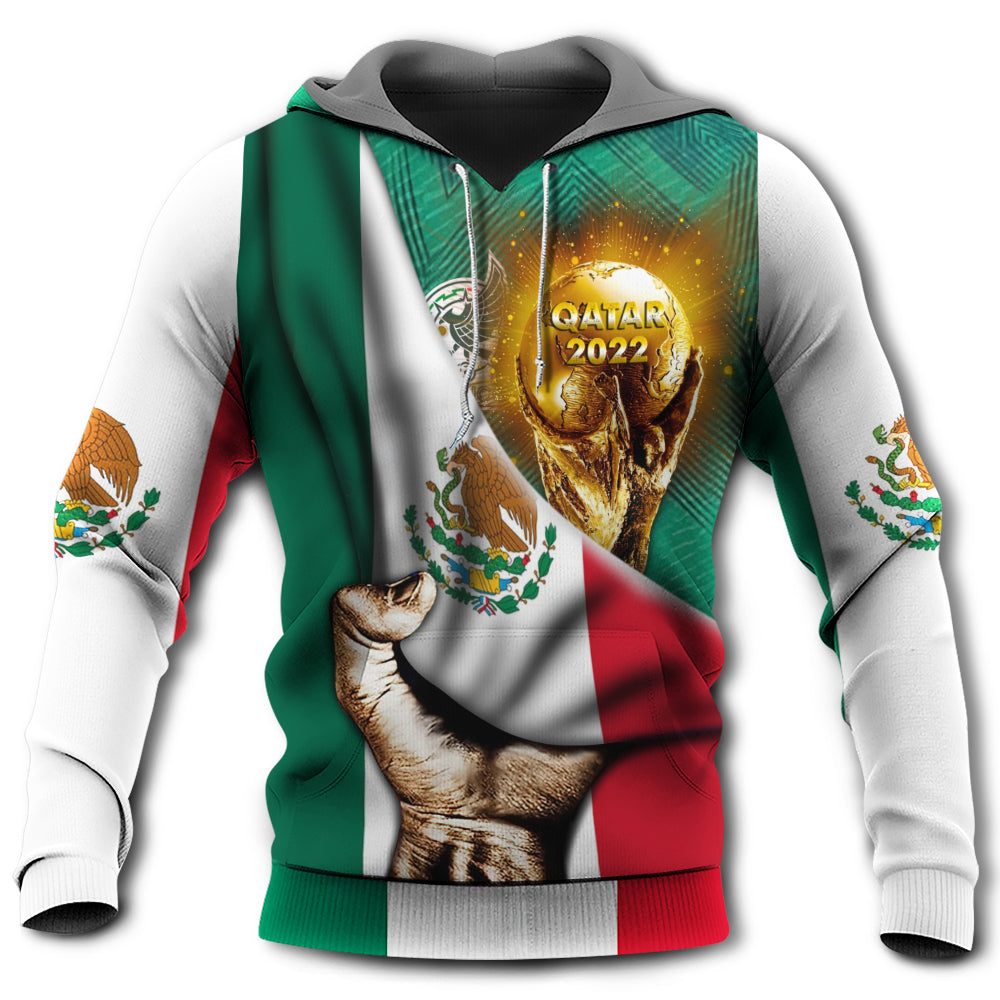Unisex Hoodie / S World Cup Qatar 2022 Mexico Will Be The Champion Flag Vintage - Hoodie - Owls Matrix LTD