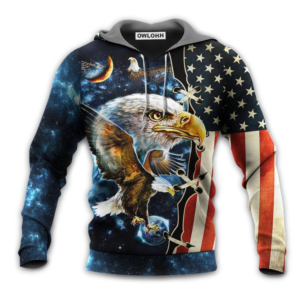 America Eagle Amazing Galaxy - Hoodie - Owls Matrix LTD