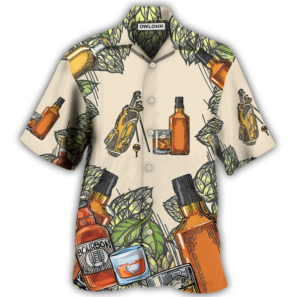 Hawaiian Shirt / Adults / S Golf And Bourbon I Like - Hawaiian Shirt - Owls Matrix LTD
