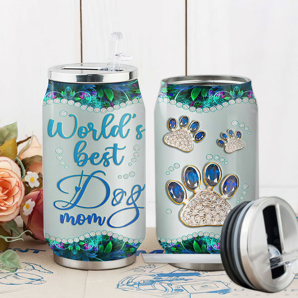 S Dog World's Best Dog Mom - Soda Can Tumbler - Owls Matrix LTD