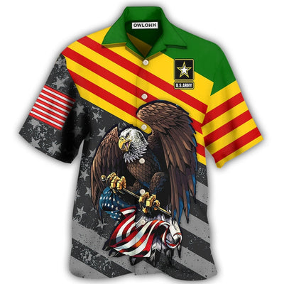 Hawaiian Shirt / Adults / S Veteran Vietnam Veteran Love Freedom Proud - Hawaiian Shirt - Owls Matrix LTD