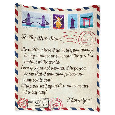 50" x 60" Mom Letter To My Dear Mom Love You - Flannel Blanket - Letter To My Mom Letter We Love You, Birthday Mom - Owls Matrix LTD
