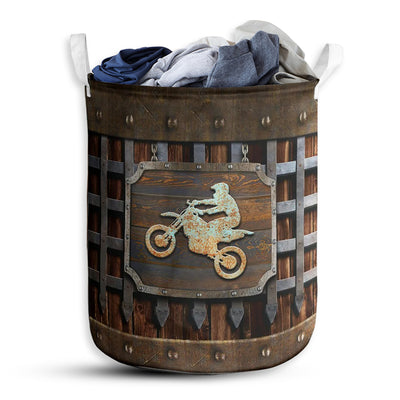 S: 17.72”x13.78” (45x35 cm) Motorcycle Vintage Basic Style – Laundry Basket - Owls Matrix LTD