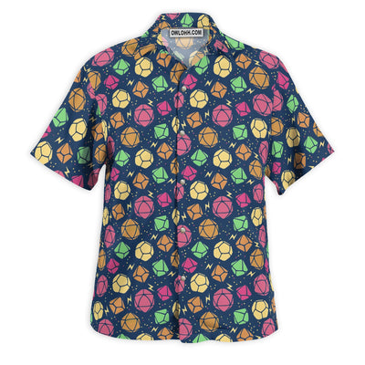 DnD Geeky Dice Thunder Pattern - Hawaiian Shirt - Owls Matrix LTD