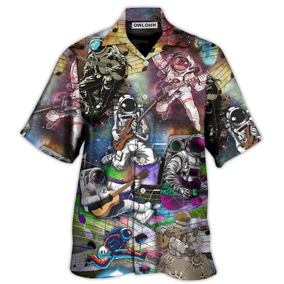 Hawaiian Shirt / Adults / S Guitar Music Astronaut Galaxy Art - Hawaiian Shirt - Owls Matrix LTD