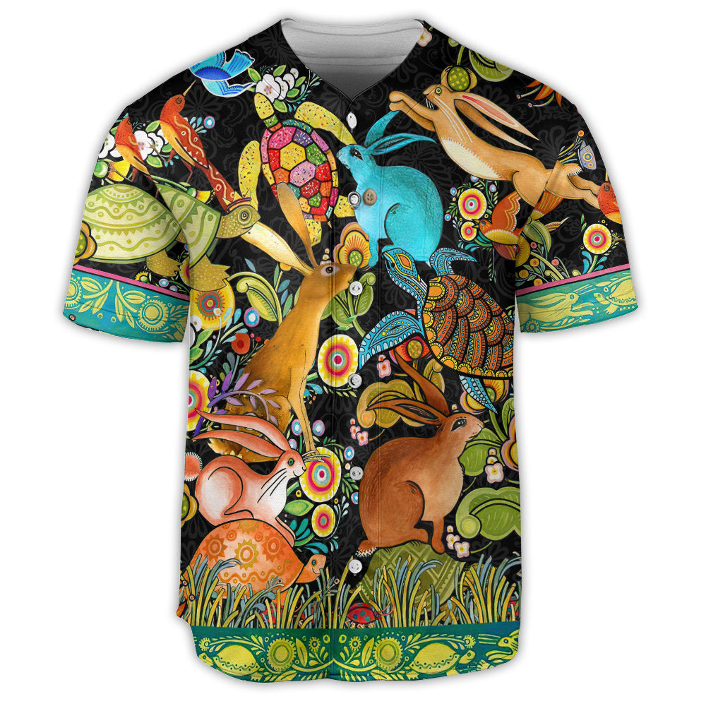 S Turtle And Rabbit Slow And Steady Wins The Race - Baseball Jersey - Owls Matrix LTD