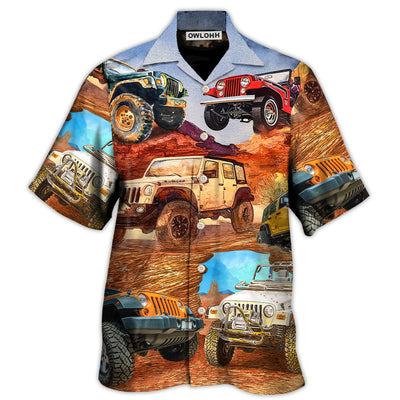 Hawaiian Shirt / Adults / S Jeep In The Desert Vintage Art Style - Hawaiian Shirt - Owls Matrix LTD
