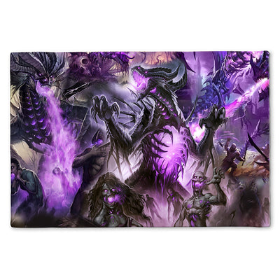 S ( 16X24 INCHES ) Skull Dragon Love Life Purple - Doormat - Owls Matrix LTD