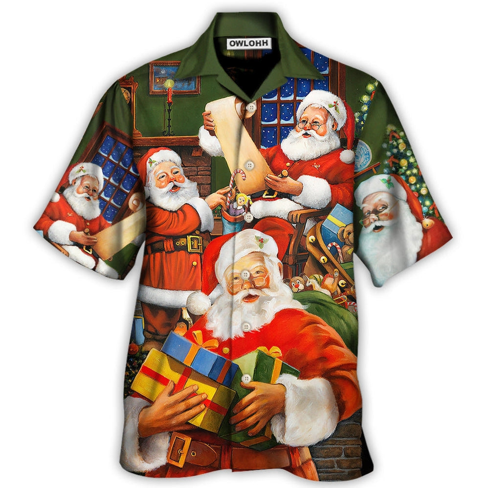 Hawaiian Shirt / Adults / S Christmas Santa Claus Gift For Xmas Art Style - Hawaiian Shirt - Owls Matrix LTD