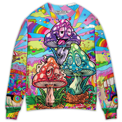 Sweater / S Hippie Mushroom Colorful Hippie Happy Life - Sweater - Ugly Christmas Sweaters - Owls Matrix LTD
