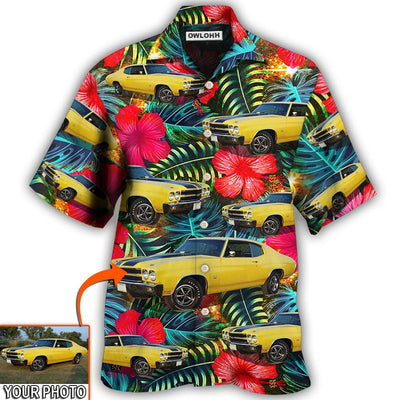 Hawaiian Shirt / Adults / S Car Chevelle Car Cool Tropical Flower Custom Photo - Hawaiian Shirt - Owls Matrix LTD