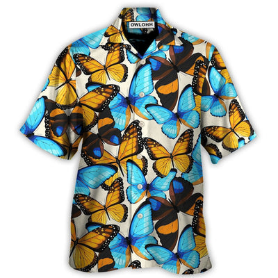 Hawaiian Shirt / Adults / S Butterfly Abstract Colorful Vintage - Hawaiian Shirt - Owls Matrix LTD