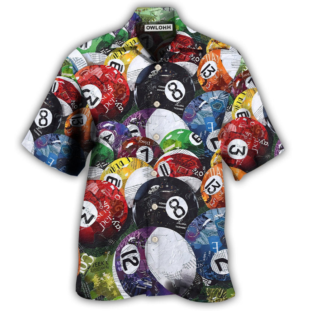 Hawaiian Shirt / Adults / S Billiard Balls Playing Pool - Hawaiian Shirt - Owls Matrix LTD