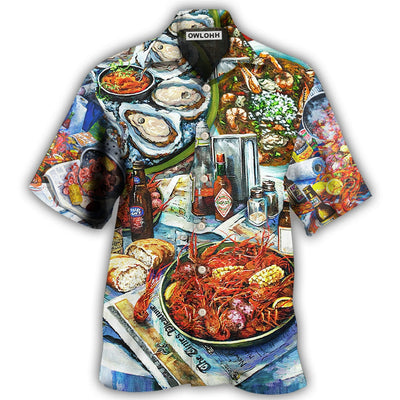 Hawaiian Shirt / Adults / S Food Sea Food And Drink Art Style - Hawaiian Shirt - Owls Matrix LTD