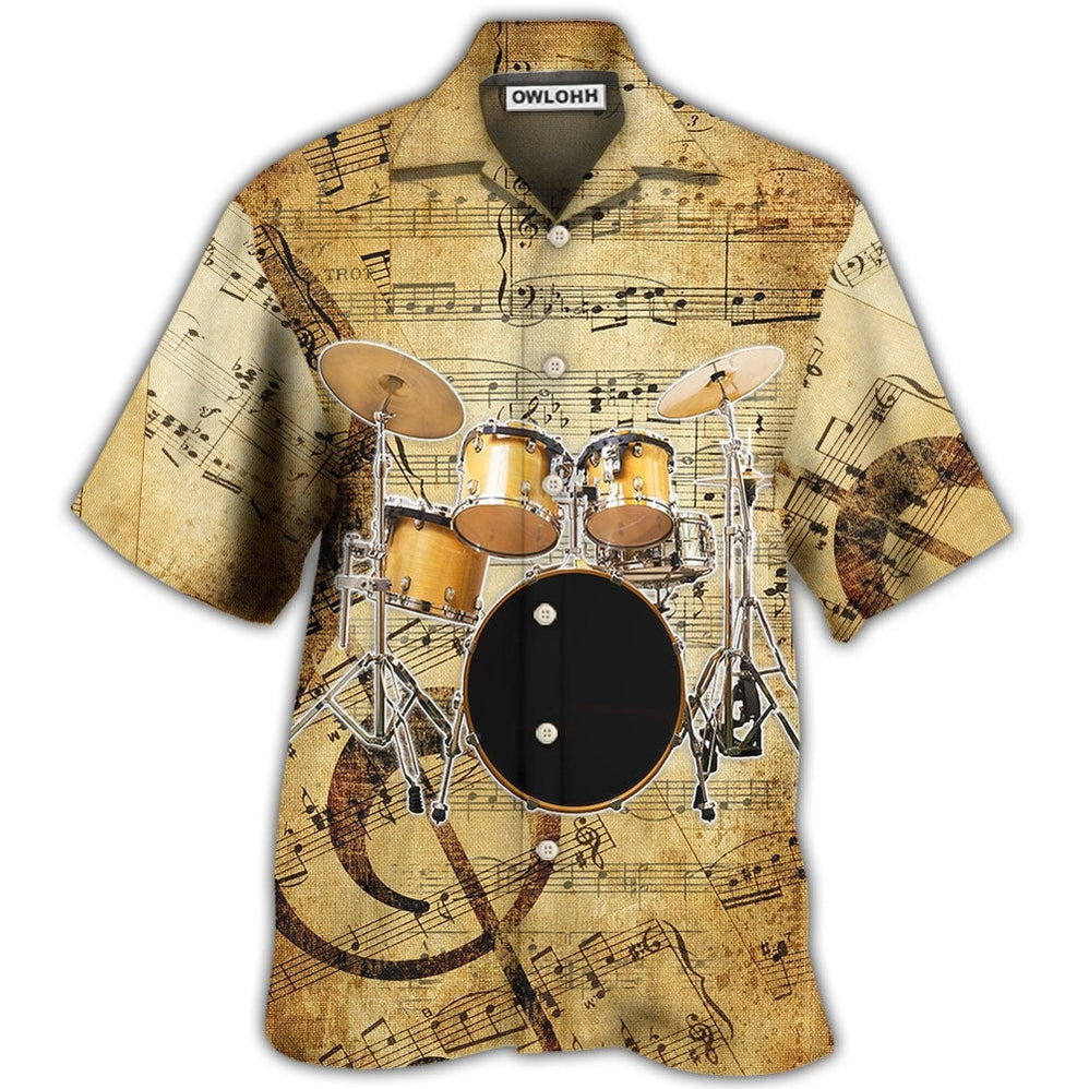 Hawaiian Shirt / Adults / S Drum Old Drummer And Lovely Lady Stick - Hawaiian Shirt - Owls Matrix LTD