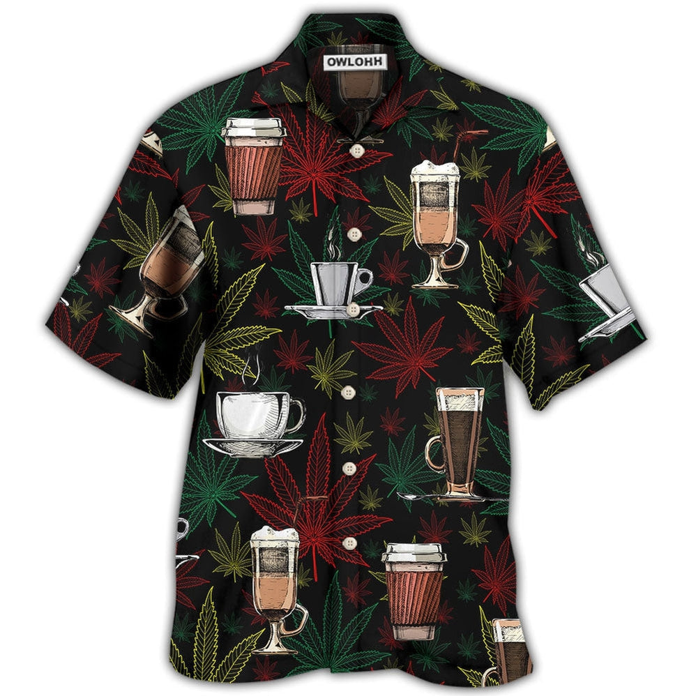 Hawaiian Shirt / Adults / S Coffee I Like Coffee And Weed - Hawaiian Shirt - Owls Matrix LTD