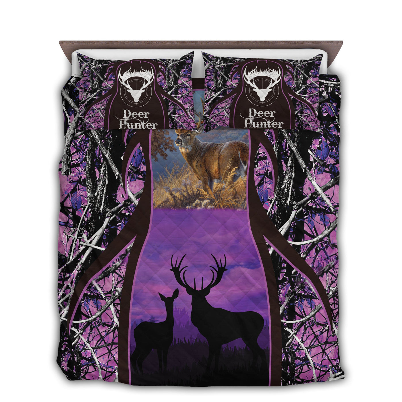 TWIN ( 50 x 60 INCH ) Hunting Love Deer Lovely Life - Quilt Set - Owls Matrix LTD