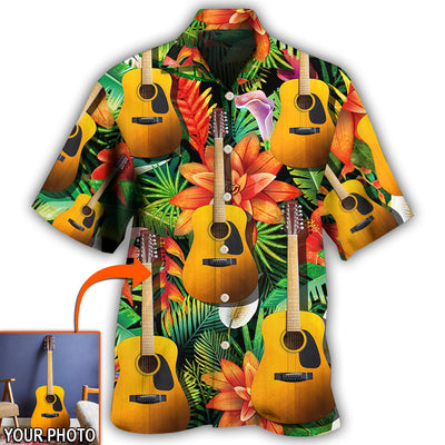 Acoustic Guitar / Adults / S Guitar Various Style Tropical Custom Photo - Hawaiian Shirt - Owls Matrix LTD