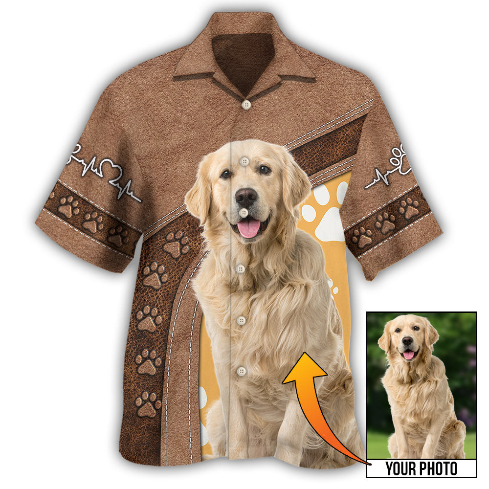 Golden Retriever / Adults / S Dog Paw Various Style Custom Photo Personalized - Hawaiian Shirt - Owls Matrix LTD
