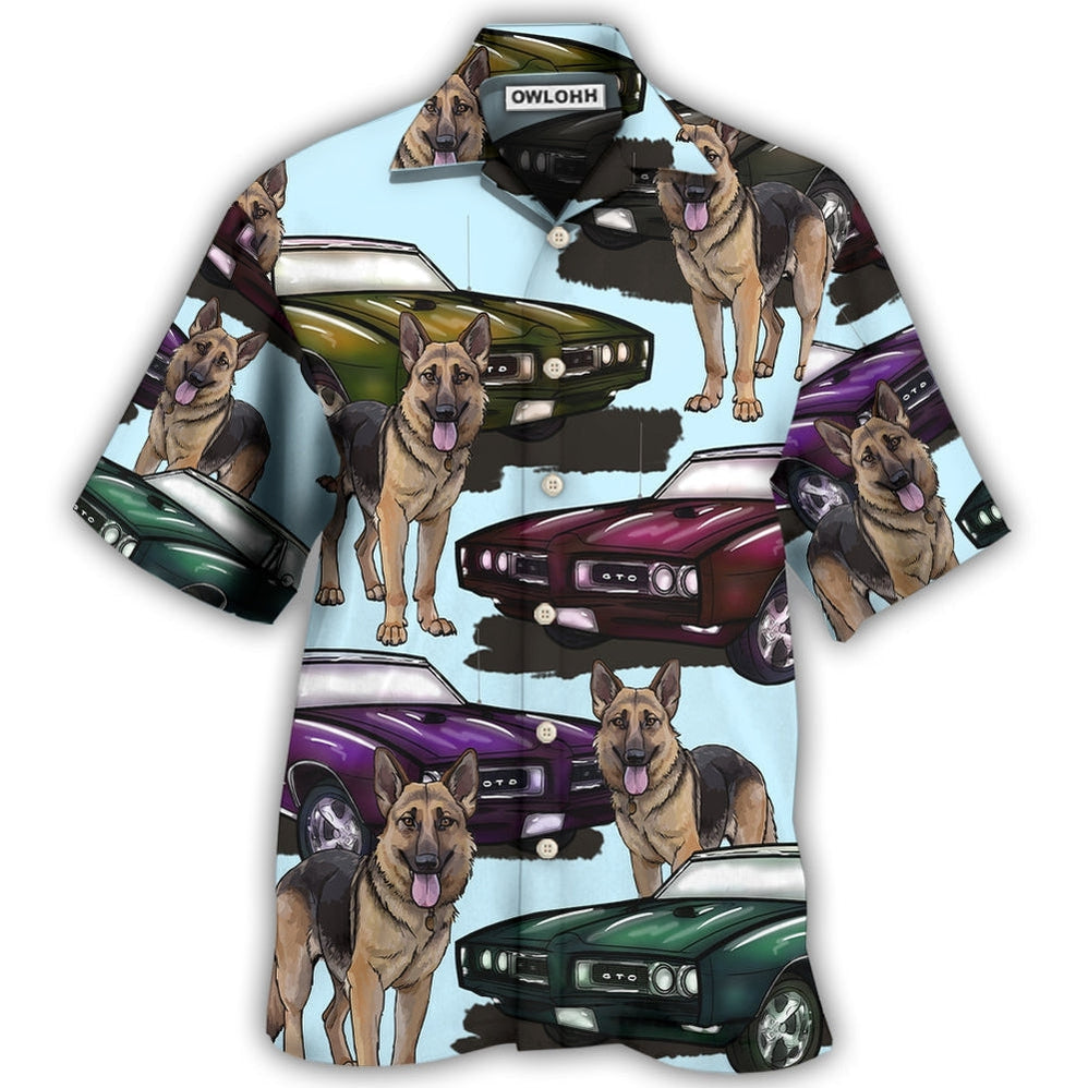 Hawaiian Shirt / Adults / S Car Muscle Car And Dog - Hawaiian Shirt - Owls Matrix LTD
