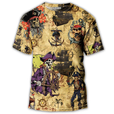 S Skull Pirate So Scary - Round Neck T-shirt - Owls Matrix LTD