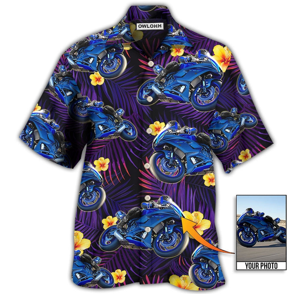 Hawaiian Shirt / Adults / S Trooper Motorcycle Tropical Custom Photo - Hawaiian Shirt - Owls Matrix LTD