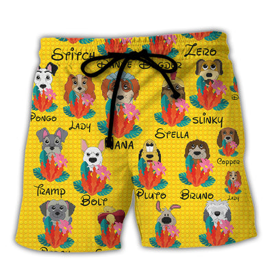 Dog Of DN Funny Dog Tropical Floral Lego Style Lovers Dog - Beach Short