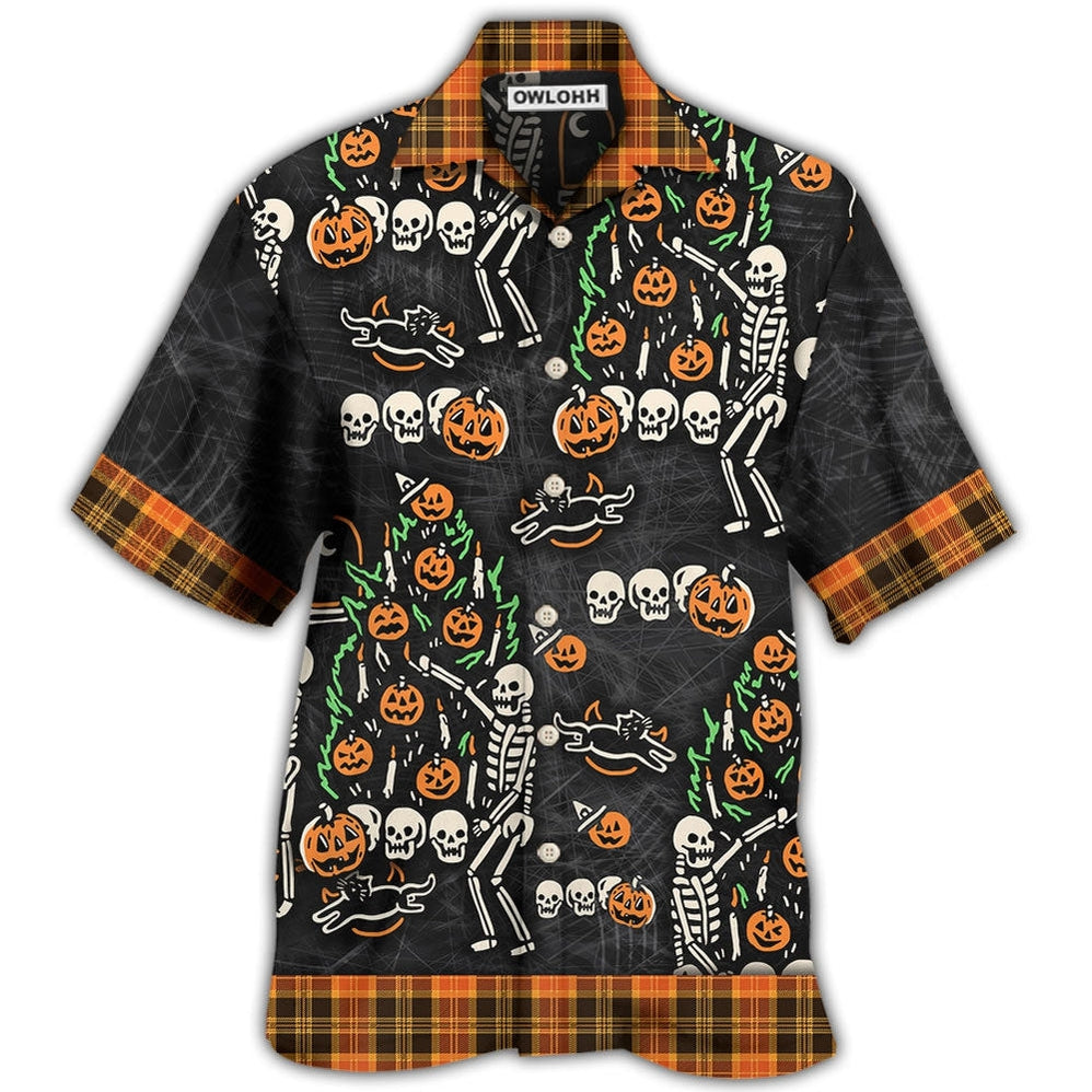 Hawaiian Shirt / Adults / S Halloween Skull 'Tis The Season To Be Creepy - Hawaiian Shirt - Owls Matrix LTD