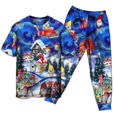 T-shirt + Pants / S Christmas Hanging With My Gnomies - Pajamas Short Sleeve - Owls Matrix LTD