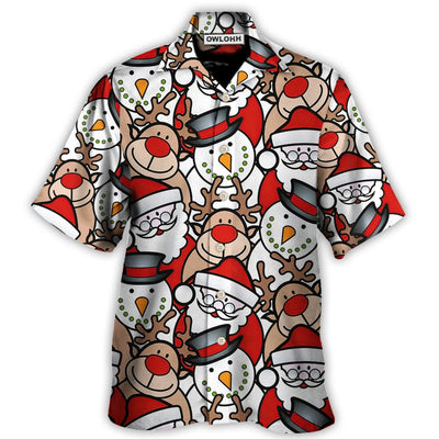 Hawaiian Shirt / Adults / S Christmas Cutie Santa And Reindeer Funny Style - Hawaiian Shirt - Owls Matrix LTD