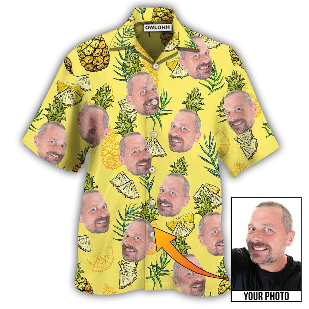 Hawaiian Shirt / Adults / S Face Aloha Pineapple Custom Photo - Hawaiian Shirt - Owls Matrix LTD