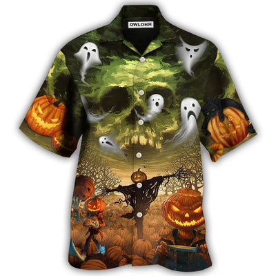 Hawaiian Shirt / Adults / S Halloween Pumpkin Crazy Ghost Style - Hawaiian Shirt - Owls Matrix LTD