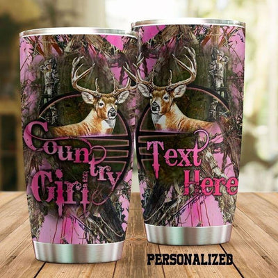 Hunting Love Deer With Pink Style Personalized - Tumbler - Owls Matrix LTD