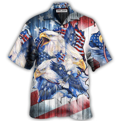 Hawaiian Shirt / Adults / S America Eagle Proud Amazing Patriotic - Hawaiian Shirt - Owls Matrix LTD