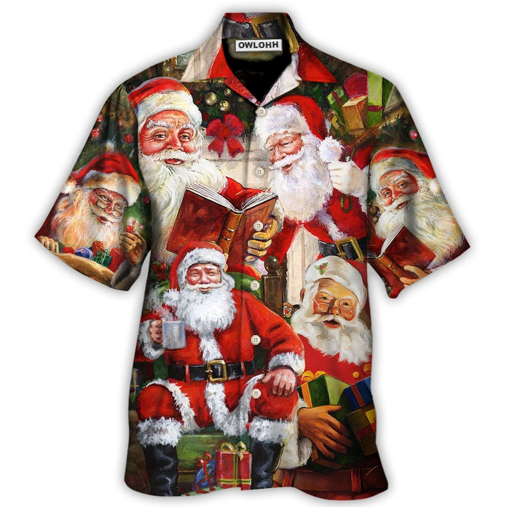 Hawaiian Shirt / Adults / S Christmas Santa Claus Story Nights Gift For Xmas Painting Style - Hawaiian Shirt - Owls Matrix LTD