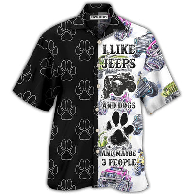 Hawaiian Shirt / Adults / S Jeeps I Like Jeeps And Dogs - Hawaiian Shirt - Owls Matrix LTD