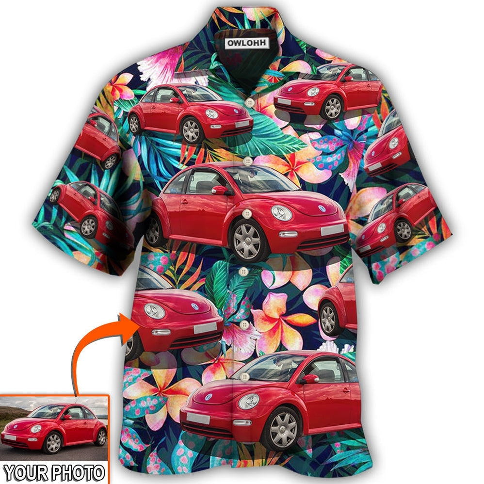 Hawaiian Shirt / Adults / S Car Beetle Car Luxury Tropical Flower Custom Photo - Hawaiian Shirt - Owls Matrix LTD