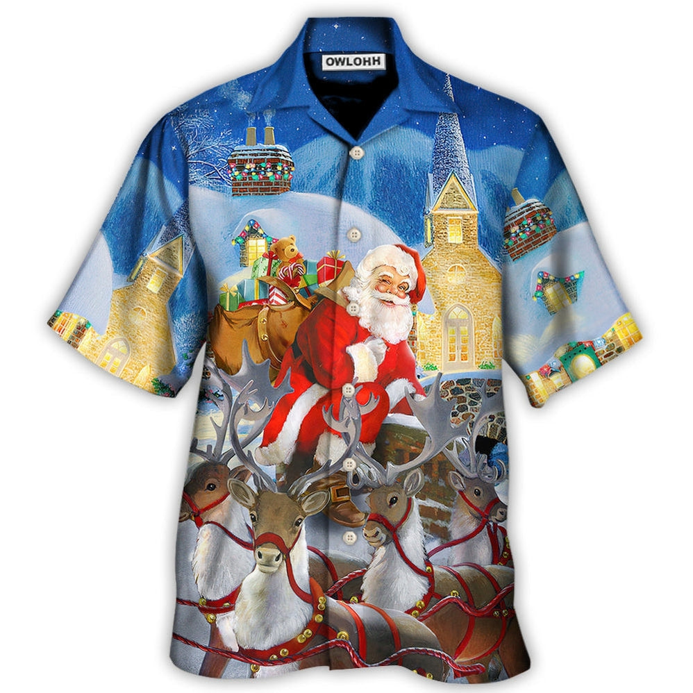 Hawaiian Shirt / Adults / S Christmas Santa Claus Reindeer Gift For Xmas Art Style - Hawaiian Shirt - Owls Matrix LTD