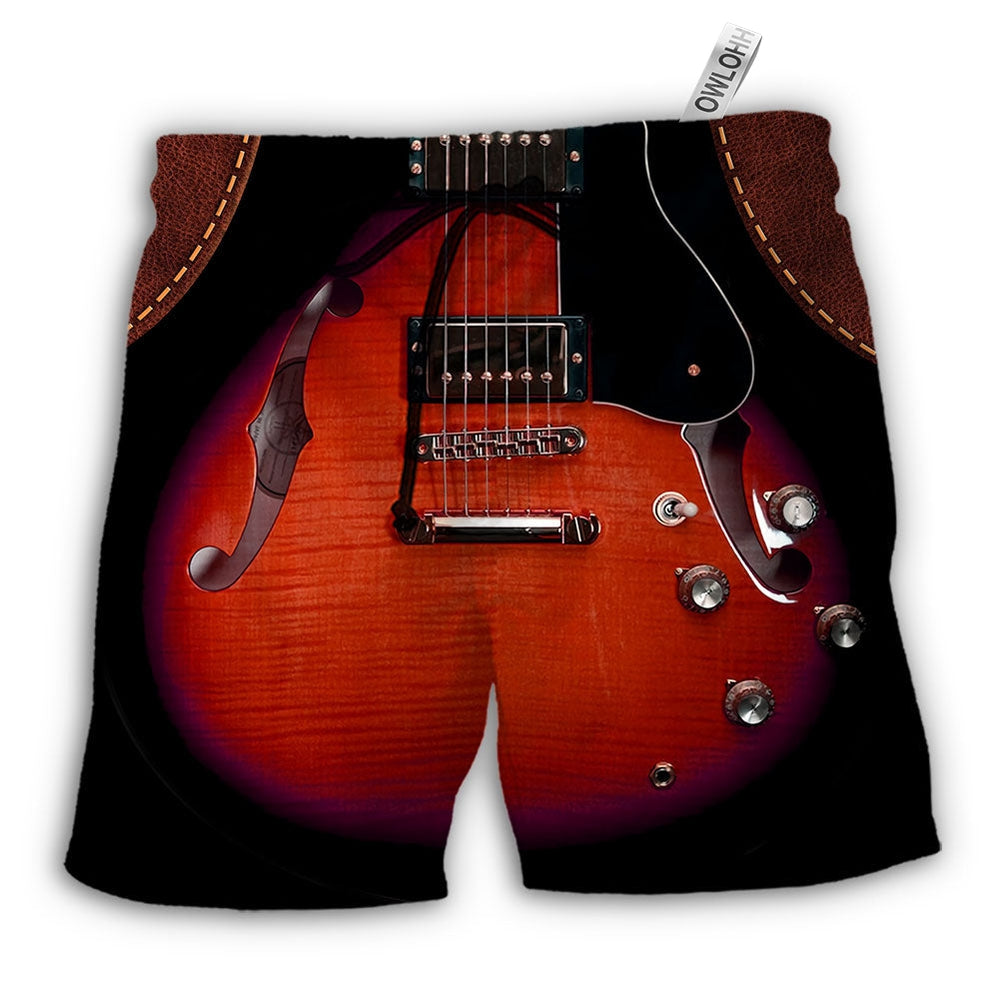 Beach Short / Adults / S Guitar Red Vintage Leather - Beach Short - Owls Matrix LTD