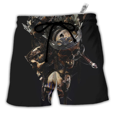 Beach Short / Adults / S Skull Only In Their Death Can A King Live Forever - Beach Short - Owls Matrix LTD