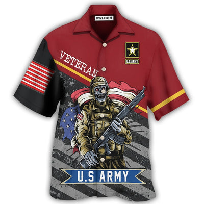 Hawaiian Shirt / Adults / S Veteran U.S Army I Am A Grumpy Veteran - Hawaiian Shirt - Owls Matrix LTD