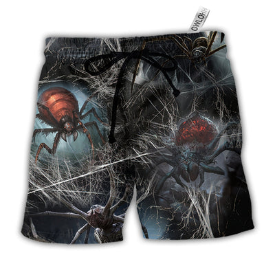 Beach Short / Adults / S Halloween Spider Dark Scary - Beach Short - Owls Matrix LTD